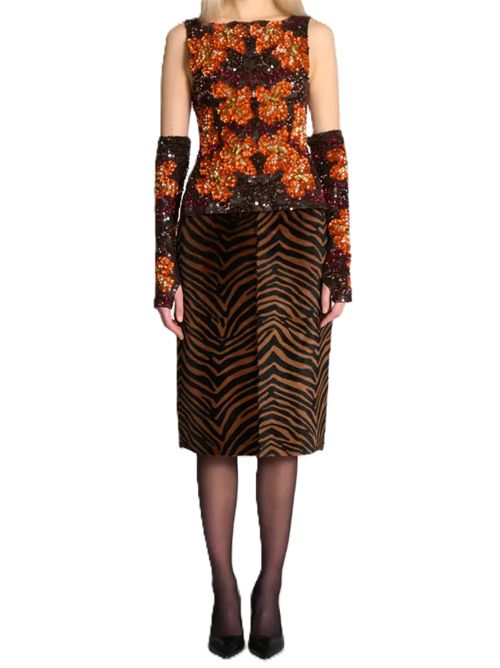 manicotti - full paillettes str. fiori P.a.r.o.s.h. | D000628GALAXY808 FANT MARRONE